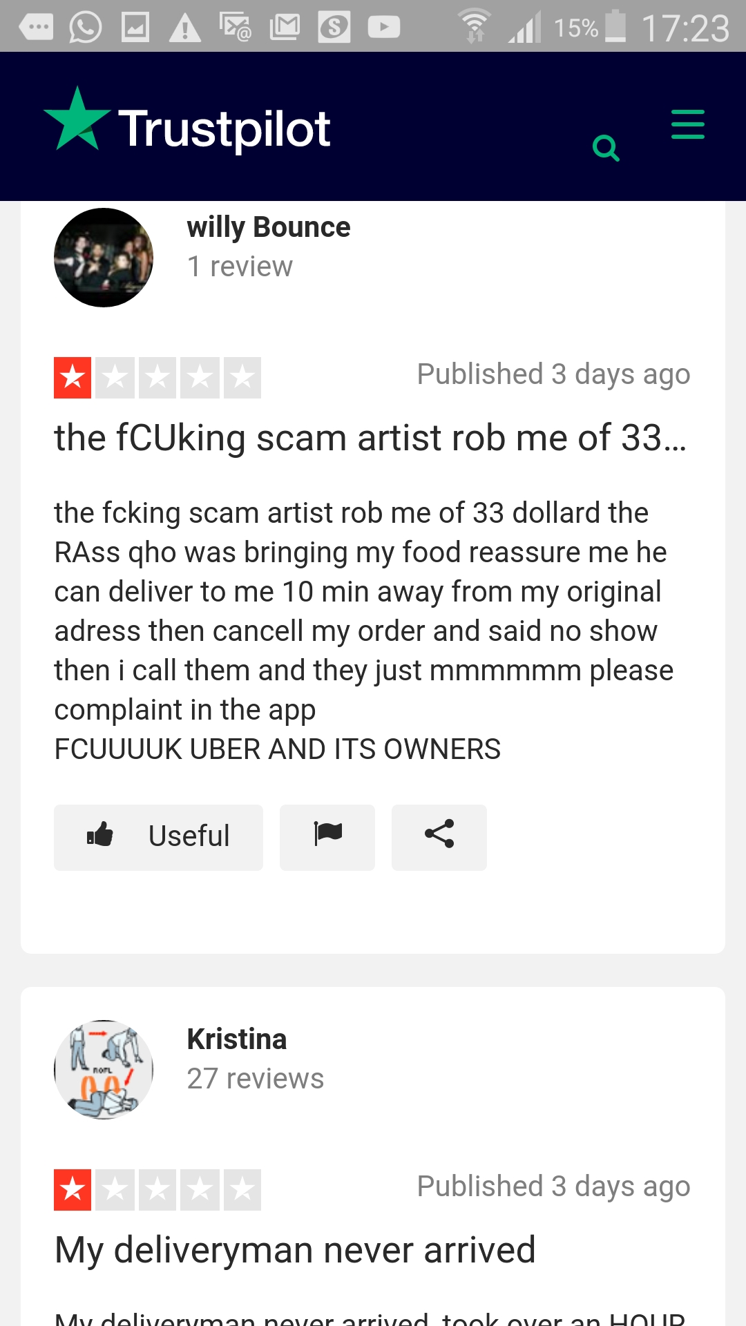how to review uber eats
